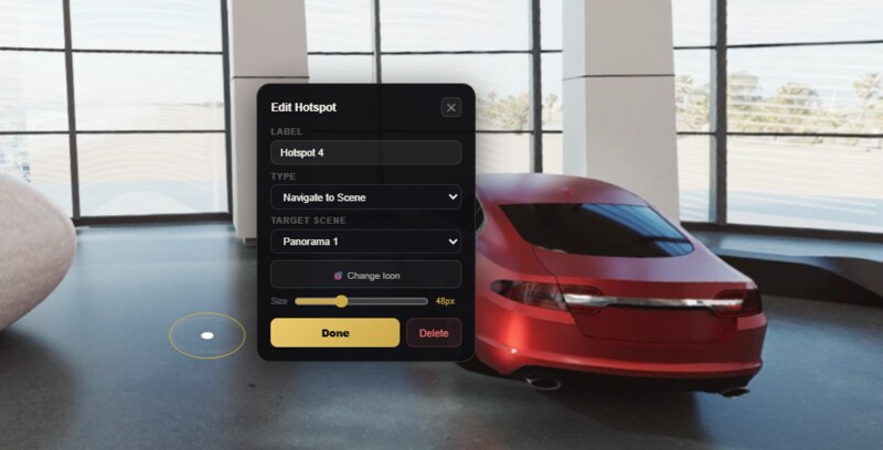 Hotspot in a 360 Scene